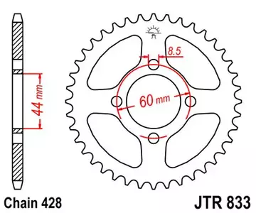 Zadní řetězové kolo JT JTR833.41, 41z velikost 428 - JTR833.41