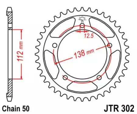Takarenkaan ketjupyörä JT JTR302.43, 43z koko 530-2