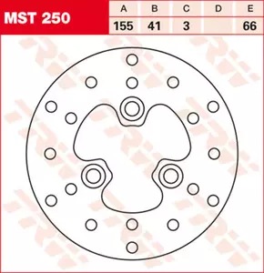 TRW Lucas MST 250 forreste bremseskive - MST250