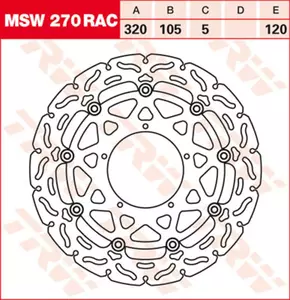 TRW Lucas MSW 270 RAC forreste bremseskive - MSW270RAC