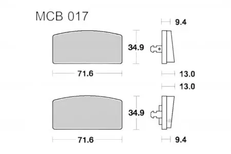 TRW Lucas MCB 17 plaquettes de frein (2 pièces) - MCB17