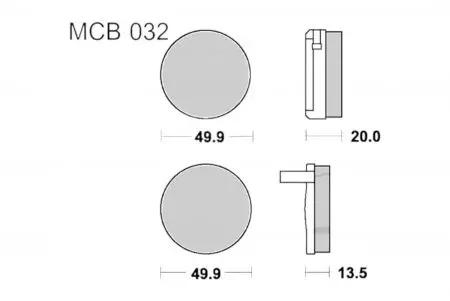 Brzdové doštičky TRW Lucas MCB 32 (2 ks) - MCB32