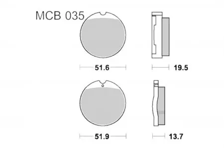 Bremsbeläge TRW Lucas MCB 35 1x Satz (2 Stück) - MCB35