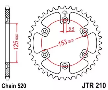 Zębatka tył stalowa JT JTR210.53, 53z rozmiar 520 - JTR210.53