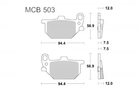 Brzdové destičky TRW Lucas MCB 503 (2 ks) - MCB503
