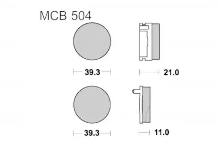 Bremsbeläge TRW Lucas MCB 504 1x Satz (2 Stück) - MCB504