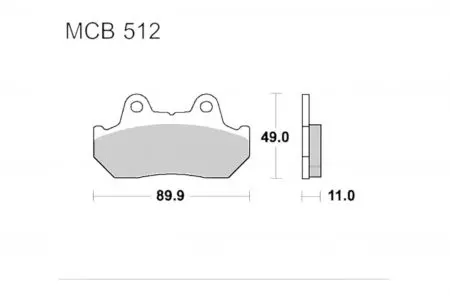 Bremsbeläge TRW Lucas MCB 512 SV 1x Satz (2 Stück) - MCB512SV
