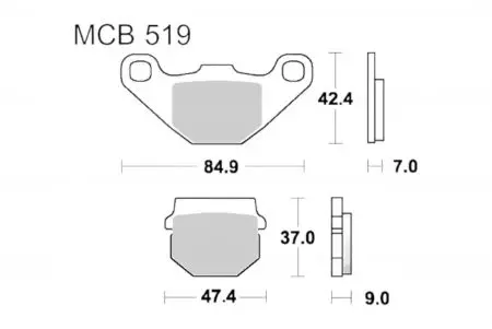 Bremsbeläge TRW Lucas MCB 519 EC 1x Satz (2 Stück) - MCB519EC