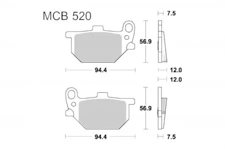 Bremsbeläge TRW Lucas MCB 520 1x Satz (2 Stück) - MCB520
