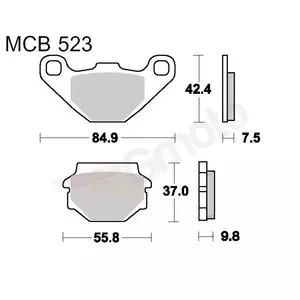 Plăcuțe de frână TRW Lucas MCB 523 SI (2 buc.)-2
