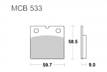 Bremsbeläge TRW Lucas MCB 533 1x Satz (2 Stück) - MCB533
