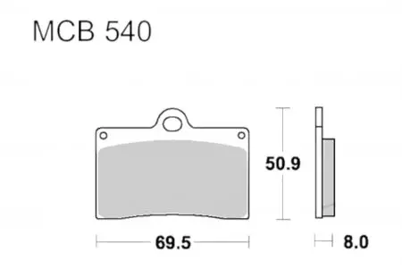 Zavorne ploščice TRW Lucas MCB 540 CRQ (2 kosa) - MCB540CRQ