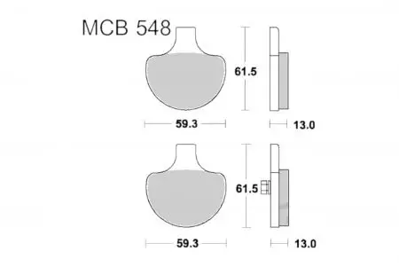 TRW Lucas MCB 548 bremseklodser (2 stk.) - MCB548