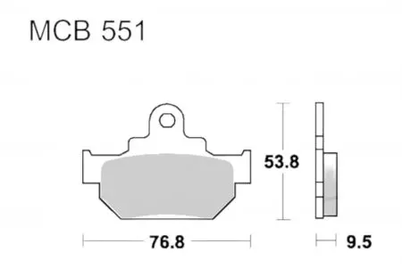 Zavorne ploščice TRW Lucas MCB 551 (2 kosa) - MCB551