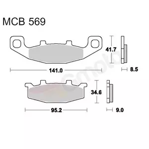 Спирачни накладки TRW Lucas MCB 569 SV (2 бр.)-2