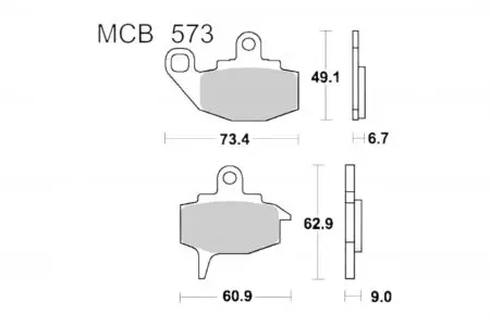 Brzdové destičky TRW Lucas MCB 573 (2 ks) - MCB573