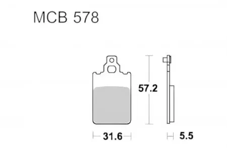 Спирачни накладки TRW Lucas MCB 578 (2 бр.) - MCB578