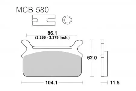 TRW Lucas MCB 580 plaquettes de frein (2 pièces) - MCB580