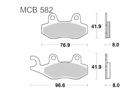 Bremsbeläge TRW Lucas MCB 582 1x Satz (2 Stück) - MCB582