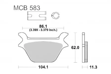 Zavorne ploščice TRW Lucas MCB 583 (2 kosa) - MCB583
