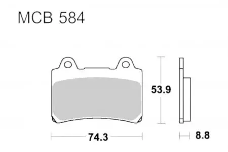 Bremsbeläge TRW Lucas MCB 584 SV 1x Satz (2 Stück) - MCB584SV