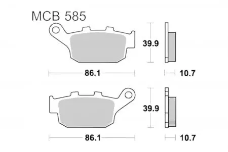 TRW Lucas MCB 585 SRM plaquettes de frein (2 pcs.) - MCB585SRM