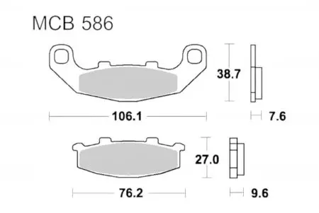 Zavorne ploščice TRW Lucas MCB 586 (2 kosa) - MCB586