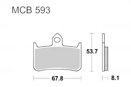 Bremsbeläge TRW Lucas MCB 593 CRQ 1x Satz (2 Stück) - MCB593CRQ