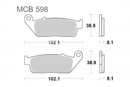 Bremsbeläge TRW Lucas MCB 598 SRM 1x Satz (2 Stück) - MCB598SRM