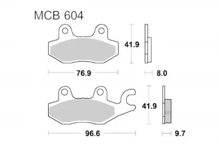 Bremsbeläge TRW Lucas MCB 604 1x Satz (2 Stück) - MCB604
