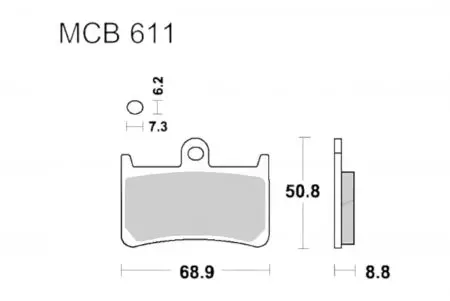 Спирачни накладки TRW Lucas MCB 611 SCR (2 бр.)-2