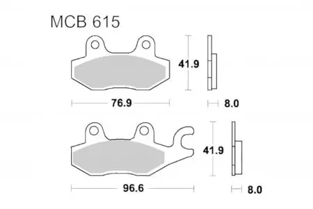 Plăcuțe de frână TRW Lucas MCB 615 (2 buc.) - MCB615