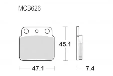 Plăcuțe de frână TRW Lucas MCB 626 SI (2 buc.) - MCB626SI