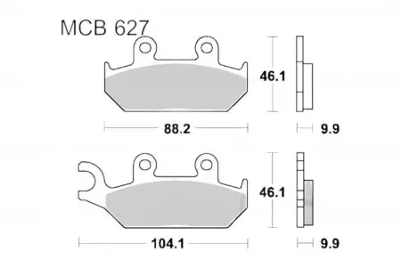 Klocki hamulcowe TRW Lucas MCB 627 (2 szt.) - MCB627