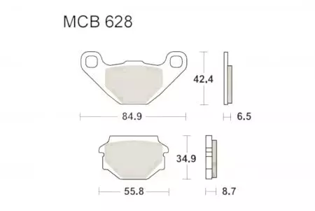 Bremsbeläge TRW Lucas MCB 628 1x Satz (2 Stück) - MCB628