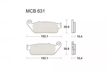 Zavorne ploščice TRW Lucas MCB 631 (2 kosa) - MCB631