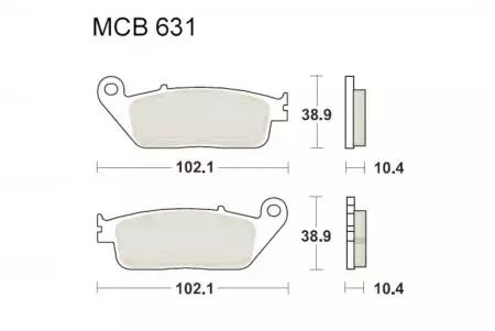 Τακάκια φρένων TRW Lucas MCB 631 SRM (2 τεμ.) - MCB631SRM