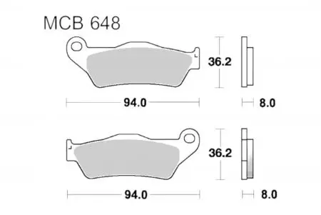 Bremsbeläge TRW Lucas MCB 648 SV 1x Satz (2 Stück) - MCB648SV