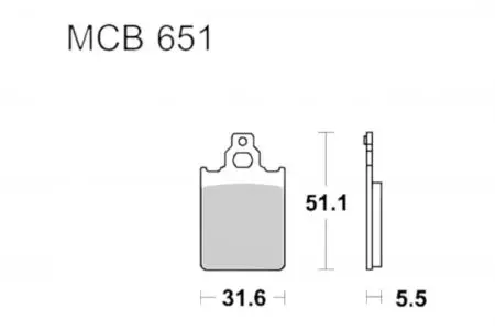 Bremsbeläge TRW Lucas MCB 651 1x Satz (2 Stück) - MCB651