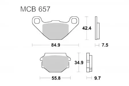 Bremsbeläge TRW Lucas MCB 657 1x Satz (2 Stück) - MCB657