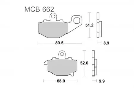 Bremsbeläge TRW Lucas MCB 662 1x Satz (2 Stück) - MCB662