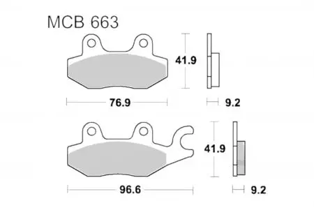 Bremsbeläge TRW Lucas MCB 663 EC 1x Satz (2 Stück) - MCB663EC
