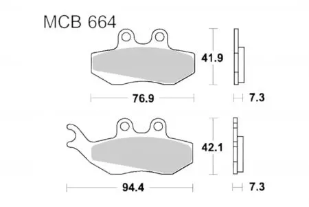 Bremsbeläge TRW Lucas MCB 664 SRM 1x Satz (2 Stück) - MCB664SRM
