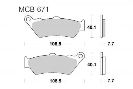 TRW Lucas MCB 671 SV plaquettes de frein (2 pièces) - MCB671SV