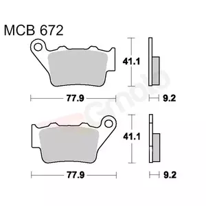 Спирачни накладки TRW Lucas MCB 672 (2 бр.)-2