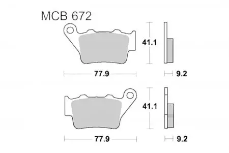 Klocki hamulcowe TRW Lucas MCB 672 EC (2 szt.) - MCB672EC