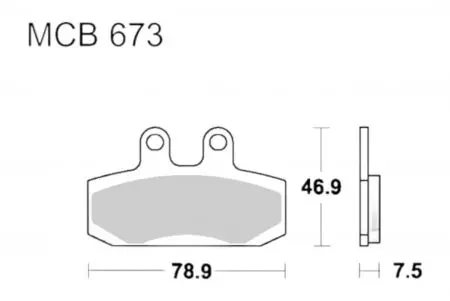 Zavorne ploščice TRW Lucas MCB 673 (2 kosa) - MCB673
