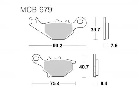 Bremsbeläge TRW Lucas MCB 679 EC 1x Satz (2 Stück) - MCB679EC