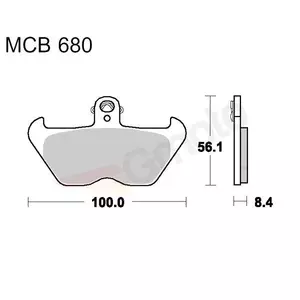 Спирачни накладки TRW Lucas MCB 680 (2 бр.)-2