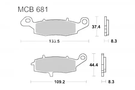 Спирачни накладки TRW Lucas MCB 681 SRQ (2 бр.) - MCB681SRQ